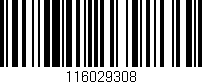 Código de barras (EAN, GTIN, SKU, ISBN): '116029308'