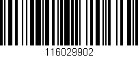 Código de barras (EAN, GTIN, SKU, ISBN): '116029902'