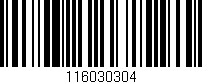Código de barras (EAN, GTIN, SKU, ISBN): '116030304'