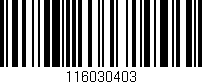 Código de barras (EAN, GTIN, SKU, ISBN): '116030403'