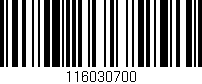 Código de barras (EAN, GTIN, SKU, ISBN): '116030700'