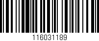 Código de barras (EAN, GTIN, SKU, ISBN): '116031189'