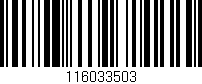 Código de barras (EAN, GTIN, SKU, ISBN): '116033503'