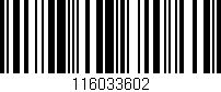 Código de barras (EAN, GTIN, SKU, ISBN): '116033602'