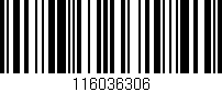 Código de barras (EAN, GTIN, SKU, ISBN): '116036306'