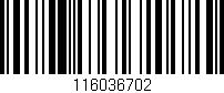 Código de barras (EAN, GTIN, SKU, ISBN): '116036702'
