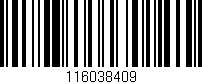 Código de barras (EAN, GTIN, SKU, ISBN): '116038409'
