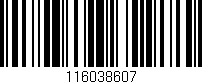 Código de barras (EAN, GTIN, SKU, ISBN): '116038607'