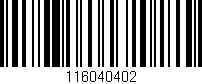 Código de barras (EAN, GTIN, SKU, ISBN): '116040402'