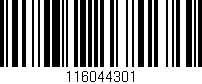 Código de barras (EAN, GTIN, SKU, ISBN): '116044301'
