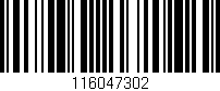 Código de barras (EAN, GTIN, SKU, ISBN): '116047302'
