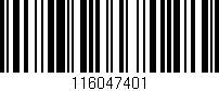 Código de barras (EAN, GTIN, SKU, ISBN): '116047401'