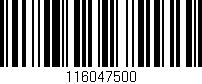 Código de barras (EAN, GTIN, SKU, ISBN): '116047500'