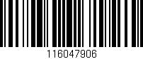 Código de barras (EAN, GTIN, SKU, ISBN): '116047906'