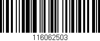Código de barras (EAN, GTIN, SKU, ISBN): '116062503'