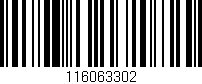 Código de barras (EAN, GTIN, SKU, ISBN): '116063302'