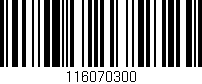 Código de barras (EAN, GTIN, SKU, ISBN): '116070300'