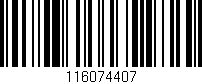 Código de barras (EAN, GTIN, SKU, ISBN): '116074407'