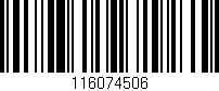 Código de barras (EAN, GTIN, SKU, ISBN): '116074506'