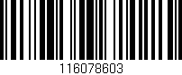 Código de barras (EAN, GTIN, SKU, ISBN): '116078603'
