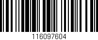 Código de barras (EAN, GTIN, SKU, ISBN): '116097604'