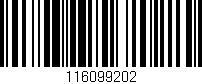 Código de barras (EAN, GTIN, SKU, ISBN): '116099202'