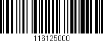 Código de barras (EAN, GTIN, SKU, ISBN): '116125000'