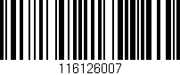 Código de barras (EAN, GTIN, SKU, ISBN): '116126007'