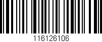 Código de barras (EAN, GTIN, SKU, ISBN): '116126106'