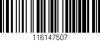 Código de barras (EAN, GTIN, SKU, ISBN): '116147507'