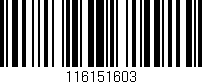 Código de barras (EAN, GTIN, SKU, ISBN): '116151603'