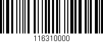 Código de barras (EAN, GTIN, SKU, ISBN): '116310000'