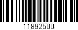 Código de barras (EAN, GTIN, SKU, ISBN): '11892500'