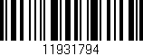 Código de barras (EAN, GTIN, SKU, ISBN): '11931794'