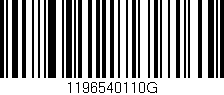 Código de barras (EAN, GTIN, SKU, ISBN): '1196540110G'