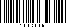 Código de barras (EAN, GTIN, SKU, ISBN): '1203340110G'