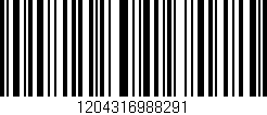Código de barras (EAN, GTIN, SKU, ISBN): '1204316988291'