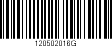 Código de barras (EAN, GTIN, SKU, ISBN): '120502016G'
