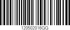 Código de barras (EAN, GTIN, SKU, ISBN): '120502016GG'