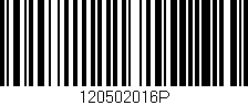 Código de barras (EAN, GTIN, SKU, ISBN): '120502016P'
