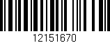 Código de barras (EAN, GTIN, SKU, ISBN): '12151670'