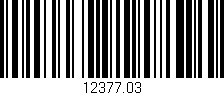 Código de barras (EAN, GTIN, SKU, ISBN): '12377.03'