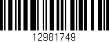 Código de barras (EAN, GTIN, SKU, ISBN): '12981749'