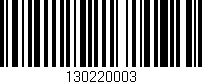 Código de barras (EAN, GTIN, SKU, ISBN): '130220003'