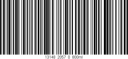 Código de barras (EAN, GTIN, SKU, ISBN): '13148_2057_0_800ml'