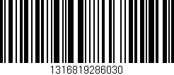 Código de barras (EAN, GTIN, SKU, ISBN): '1316819286030'
