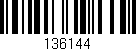 Código de barras (EAN, GTIN, SKU, ISBN): '136144'