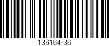 Código de barras (EAN, GTIN, SKU, ISBN): '136164-36'