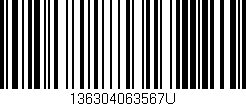 Código de barras (EAN, GTIN, SKU, ISBN): '136304063567U'