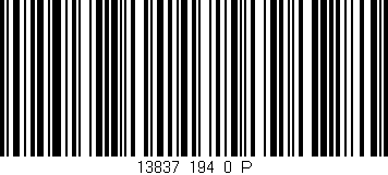 Código de barras (EAN, GTIN, SKU, ISBN): '13837_194_0_P'